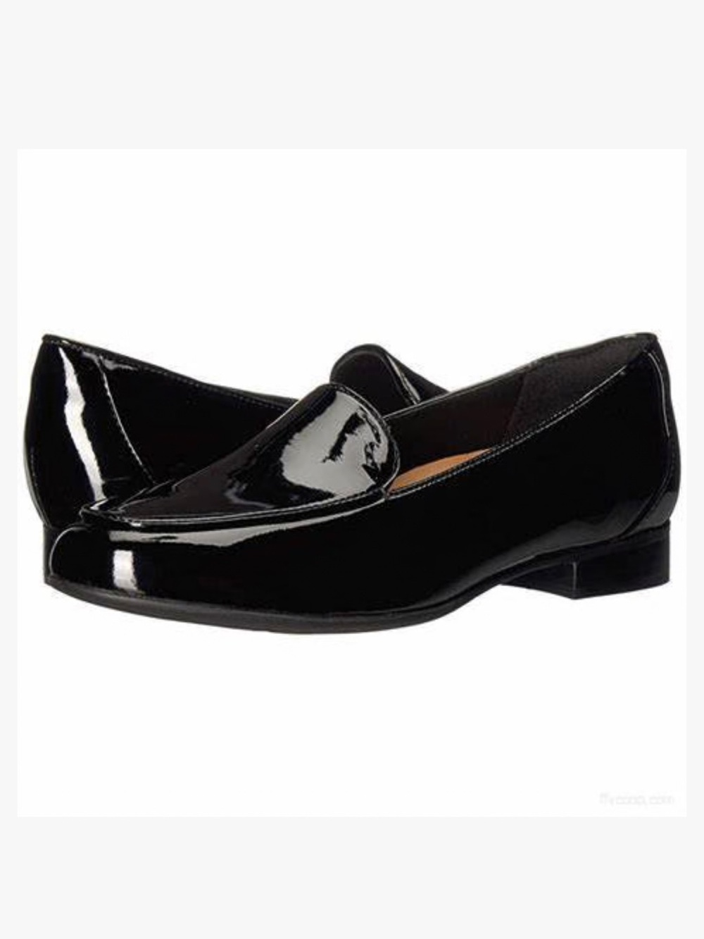 Clarks Un Blush Ease Women’s Black Patent Leather Loafers Size 7 Like New